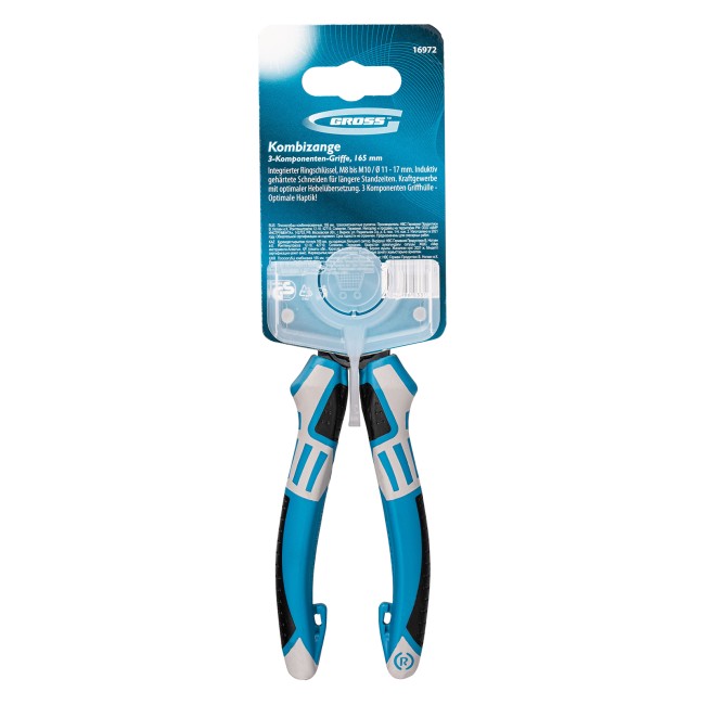 Плоскогубцы комбинированные 165 мм, трехкомпонентные рукоятки Gross Плоскогубцы комбинированные 165 мм, трехкомпонентные рукоятки Gross