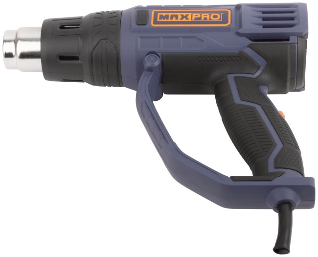 MAX-PRO Фен технический 2000 Вт; 60/350/600°C; 500л/мин; 0,76 кг; резиновый кабель; резиновые вставки; кор.