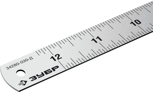 ЗУБР Про-30Д, длина 0.30 м, усиленная нержавеющая линейка, Профессионал (34280-030-Д)