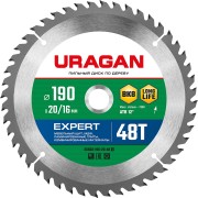 URAGAN Expert, 190 х 20/16 мм, 48Т, пильный диск по дереву (36802-190-20-48) URAGAN Expert, 190 х 20/16 мм, 48Т, пильный диск по дереву (36802-190-20-48)