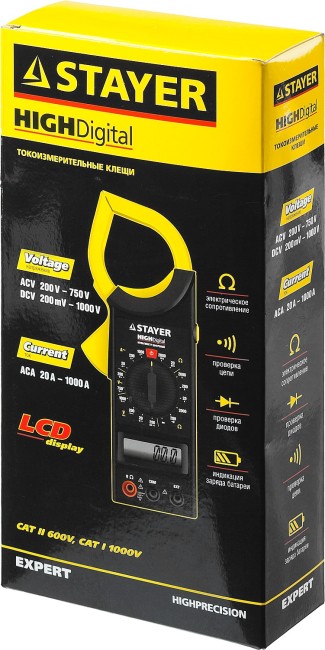 STAYER HIGHDigital, цифровые токовые клещи (59820)