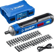 ЗУБР ZUBR GO 4 Vmax, аккумуляторная отвертка, кейс, 33 биты, Профессионал (PSD-4S) ЗУБР ZUBR GO 4 Vmax, аккумуляторная отвертка, кейс, 33 биты, Профессионал (PSD-4S)