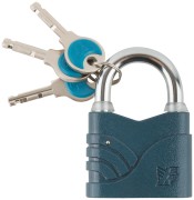 Замок навесной "Блюз" синий 60х48 мм, стальная дужка 9 мм Замок навесной "Блюз" синий 60х48 мм, стальная дужка 9 мм