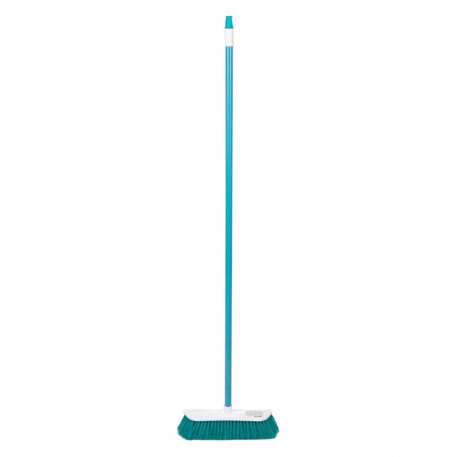 Щетка пластмассовая для подметания пола, 27 см, c черенком, 120 см, бирюзовая щетина, Home Palisad Щетка пластмассовая для подметания пола, 27 см, c черенком, 120 см, бирюзовая щетина, Home Palisad