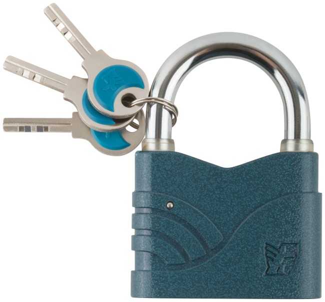 Замок навесной "Блюз" синий 70х54 мм, стальная дужка 10 мм