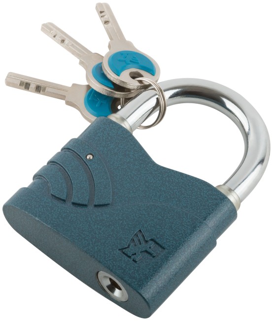Замок навесной "Блюз" синий 70х54 мм, стальная дужка 10 мм