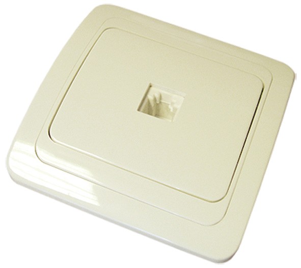 Розетка телефонная, цвет слоновая кость, скрытая установка "UNIVERSAL" Розетка телефонная, цвет слоновая кость, скрытая установка "UNIVERSAL"