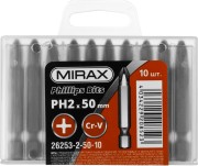MIRAX PH2, 50 мм, 10 шт, биты (26253-2-50-10) MIRAX PH2, 50 мм, 10 шт, биты (26253-2-50-10)