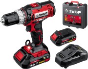ЗУБР С1, 14.4 В, 35 Н·м, 2 АКБ (2 А·ч), дрель-шуруповерт, кейс (ДШЛ-145-22) ЗУБР С1, 14.4 В, 35 Н·м, 2 АКБ (2 А·ч), дрель-шуруповерт, кейс (ДШЛ-145-22)