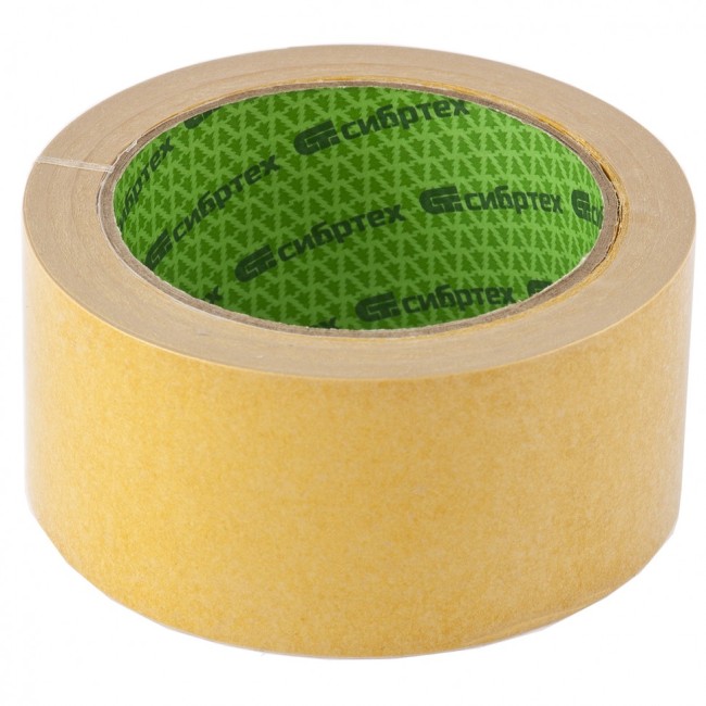 Лента клейкая двусторонняя, 50 мм х 5 м, на тканевой основе Сибртех Лента клейкая двусторонняя, 50 мм х 5 м, на тканевой основе Сибртех