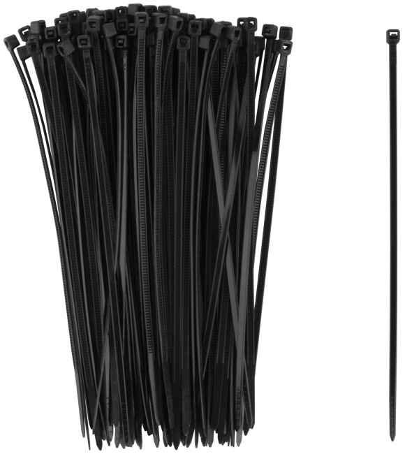 Хомуты нейлоновые для проводов, черные 100 шт., 2,5х150 мм Хомуты нейлоновые для проводов, черные 100 шт., 2,5х150 мм