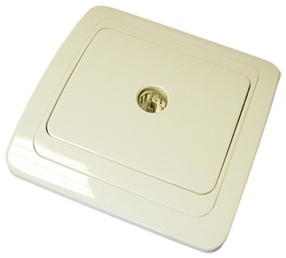 Розетка телевизионная, цвет слоновая кость, скрытая установка "UNIVERSAL" Розетка телевизионная, цвет слоновая кость, скрытая установка "UNIVERSAL"