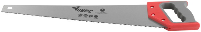 Ножовка по дереву, средний каленый зуб 7 ТPI, 2D заточка, пластиковая прорезиненная ручка 500 мм Ножовка по дереву, средний каленый зуб 7 ТPI, 2D заточка, пластиковая прорезиненная ручка 500 мм