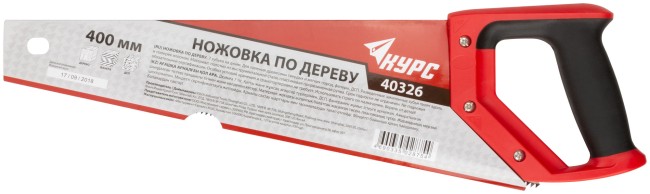 Ножовка по дереву, средний каленый зуб 7 ТPI, 2D заточка, пластиковая прорезиненная ручка 400 мм Ножовка по дереву, средний каленый зуб 7 ТPI, 2D заточка, пластиковая прорезиненная ручка 400 мм