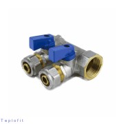 "Коллектор лат шар/к син 3/4"" м/р 4в Дн16 обжим мп 35мм Aquasfera 7015-05"