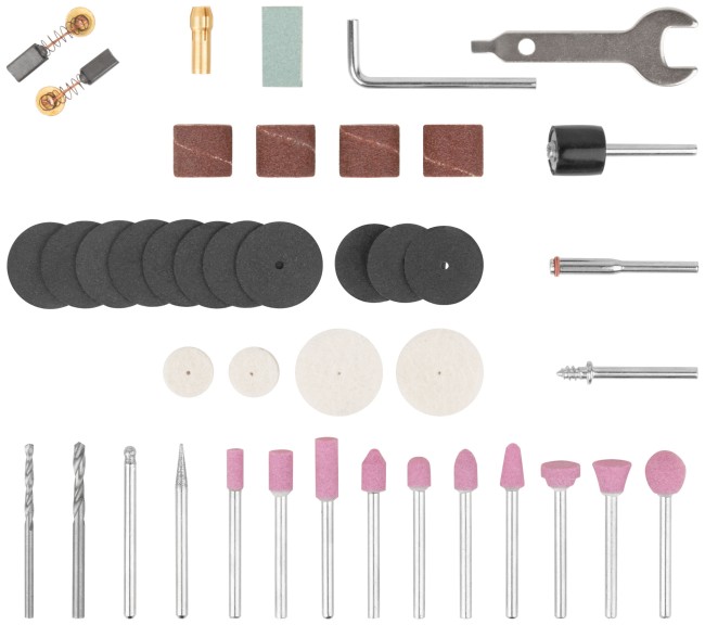 Гравировальная машина 135 Вт; 10000-32000 об/мин; 2,4/3,2 мм; БС щеток; набор насадок ; пластик. кейс