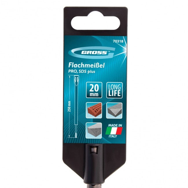 Зубило плоское 20 х 250 мм, Pro, SDS Plus Gross Зубило плоское 20 х 250 мм, Pro, SDS Plus Gross