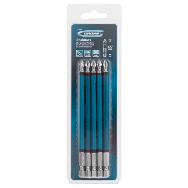 Бита PH2 х 127, сталь S2, 5 шт. Gross