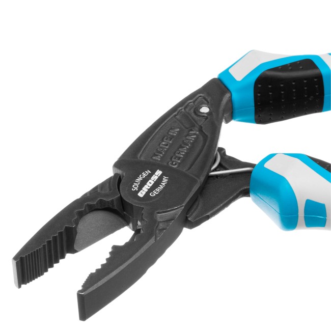 Плоскогубцы комбинированные с изогнутой головой, трехкомпонентные рукоятки, 200 мм Gross Плоскогубцы комбинированные с изогнутой головой, трехкомпонентные рукоятки, 200 мм Gross