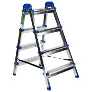 Стремянка двухсторонняя 4 ступени, сталь профиль, стальные ступени, Россия Сибртех Стремянка двухсторонняя 4 ступени, сталь профиль, стальные ступени, Россия Сибртех