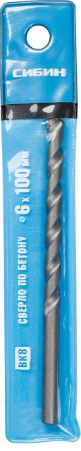 СИБИН 6 x 100 мм, сверло по бетону (29112-100-06) СИБИН 6 x 100 мм, сверло по бетону (29112-100-06)