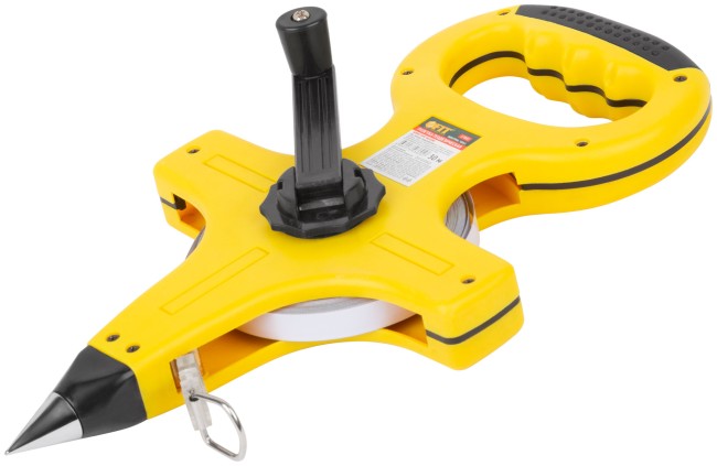 Рулетка геодезическая, стальная лента, желтый открытый пластиковый корпус, прорезиненная ручка 30 м Рулетка геодезическая, стальная лента, желтый открытый пластиковый корпус, прорезиненная ручка 30 м