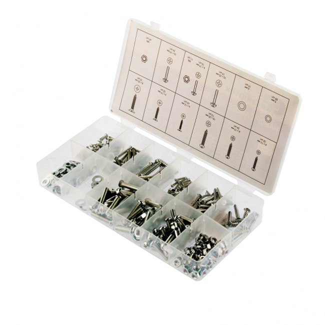 Набор саморезов, винтов, гаек, шайб, 347 предмет Сибртех Набор саморезов, винтов, гаек, шайб, 347 предмет Сибртех