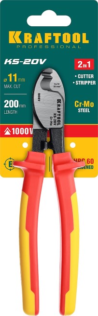 KRAFTOOL KS-20V, d 11мм, 200мм, диэлектрический кабелерез (23333-20V) KRAFTOOL KS-20V, d 11мм, 200мм, диэлектрический кабелерез (23333-20V)