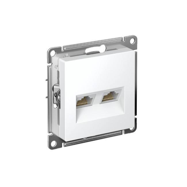 AtlasDesign Лотос Розетка 2-ая компьютерная RJ45+RJ45, кат.5Е, механизм | ATN001385 | SE
