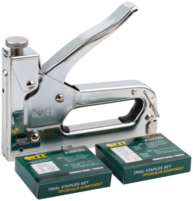 Степлер для широких скоб 4-в-1 "тип 140" 6-14 мм, с регул.удара, мет.корп., Профи, в чемоданчике+скобы