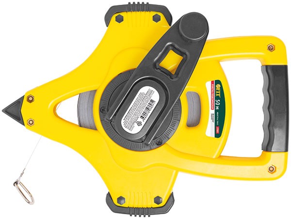 Рулетка геодезическая, стальная лента, открытый пластик. корпус, ускоренная перемотка, прорезин. ручка 50 м Рулетка геодезическая, стальная лента, открытый пластик. корпус, ускоренная перемотка, прорезин. ручка 50 м