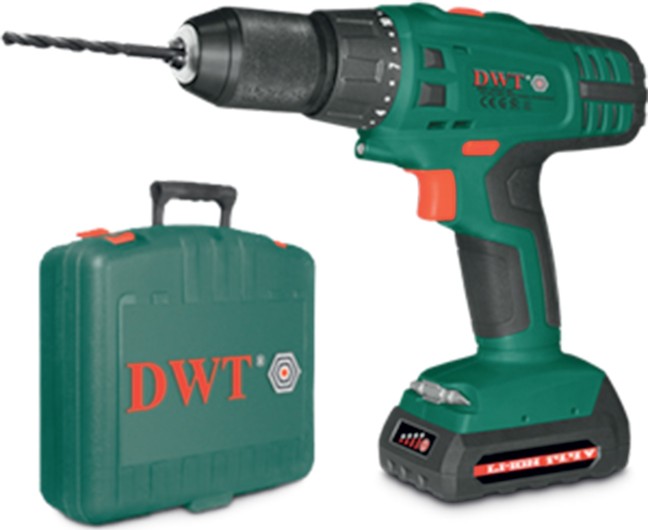 DWT Дрель-Шуруповерт Акк.14,4 В; 0-350/1400об/мин; 35,0Нм; 1Li-Ion,1,5Ач; 1ч.; диод; рез.накл.; кейс (ABS-14,4 Tli BMC)