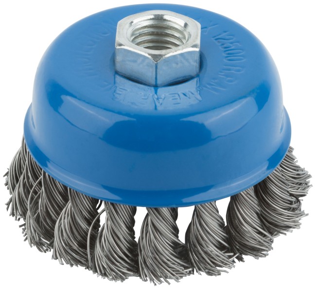 Корщетка, тип "чашка", гайка М14, стальная витая проволока 75 мм Корщетка, тип "чашка", гайка М14, стальная витая проволока 75 мм