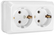 Розетка двухместная без заземления, открытая установка "UNIVERSAL" Розетка двухместная без заземления, открытая установка "UNIVERSAL"