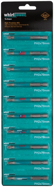 Биты WP, сталь S2, с насечкой, Профи, 70 мм PH2, 10 шт. Биты WP, сталь S2, с насечкой, Профи, 70 мм PH2, 10 шт.