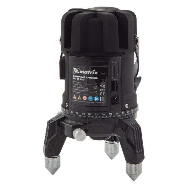 Лазерный уровень ML 05 Red, 20 м, 635 нм, резьба 5/8" Matrix Лазерный уровень ML 05 Red, 20 м, 635 нм, резьба 5/8" Matrix