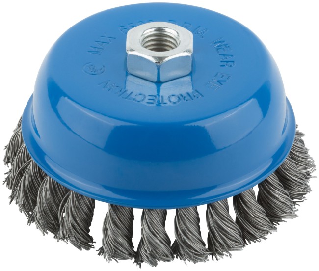 Корщетка, тип "чашка", гайка М14, стальная витая проволока 125 мм Корщетка, тип "чашка", гайка М14, стальная витая проволока 125 мм
