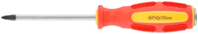 Отверткa ударная, CrV сталь, шестигранное сквозное жало с бойком, прорезиненная ручка 6х100 мм PH2 Отверткa ударная, CrV сталь, шестигранное сквозное жало с бойком, прорезиненная ручка 6х100 мм PH2