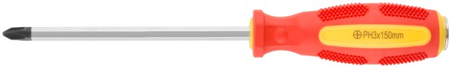 Отверткa ударная, CrV сталь, шестигранное сквозное жало с бойком, прорезиненная ручка 8х150 мм PH3 Отверткa ударная, CrV сталь, шестигранное сквозное жало с бойком, прорезиненная ручка 8х150 мм PH3