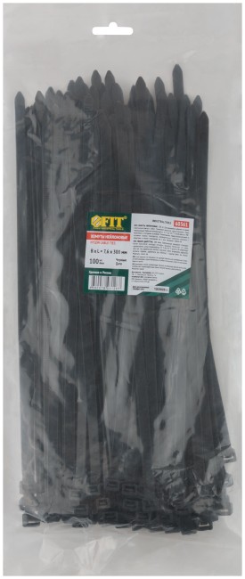 Хомуты нейлоновые для проводов, черные 100 шт., 7,6х300 мм Хомуты нейлоновые для проводов, черные 100 шт., 7,6х300 мм