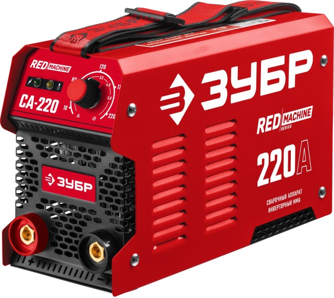 ЗУБР ММА, 220 А, RED MACHINE, сварочный аппарат инверторный, макс. электрод Ø 5.0 мм (СА-220) ЗУБР ММА, 220 А, RED MACHINE, сварочный аппарат инверторный, макс. электрод Ø 5.0 мм (СА-220)