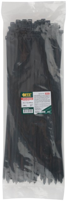 Хомуты нейлоновые для проводов, черные 100 шт., 7,6х400 мм Хомуты нейлоновые для проводов, черные 100 шт., 7,6х400 мм