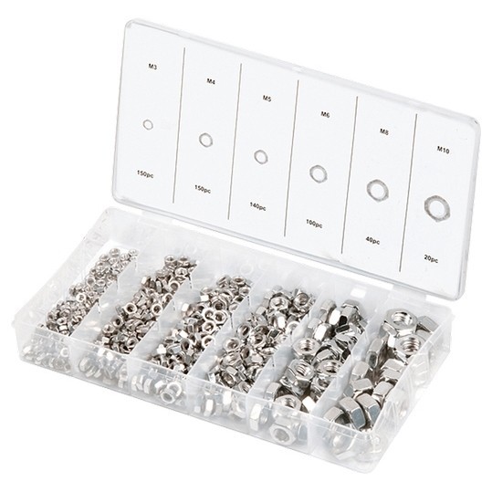 Набор гаек М3, М4, М5, М6, М8, М10, 600 предметов Сибртех Набор гаек М3, М4, М5, М6, М8, М10, 600 предметов Сибртех