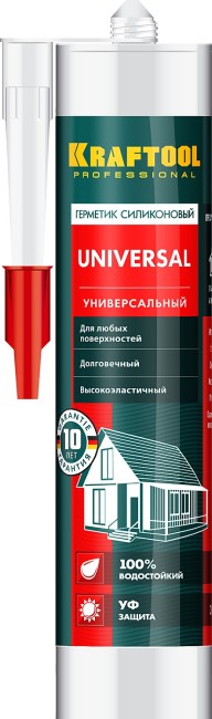 KRAFTOOL 300 мл, прозрачный, универсальный силиконовый герметик (41253-2)