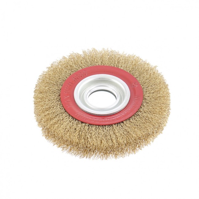 Щетка для точила, 150 мм, посадка 32 мм, плоская, латунированная витая проволока Matrix
