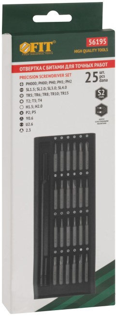 Отвертка с битами для точных работ, 24 бит сталь S2, алюминиевый кейс, Профи Отвертка с битами для точных работ, 24 бит сталь S2, алюминиевый кейс, Профи