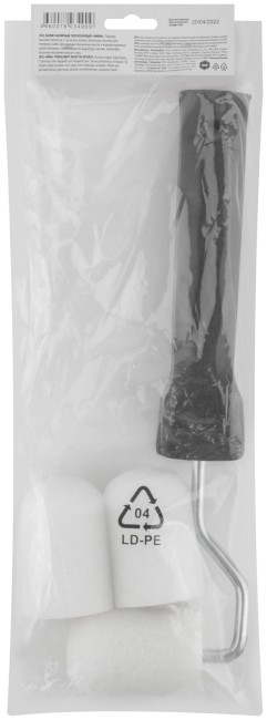 Валик поролоновый белый с ручкой "мини" 50 мм + 2 сменных ролика Валик поролоновый белый с ручкой "мини" 50 мм + 2 сменных ролика