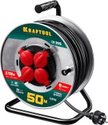 KRAFTOOL K-315, КГ, 3 x 1.5 мм2, 50 м, 3700 Вт, IP44, силовой удлинитель на стальной катушке (55085-50) KRAFTOOL K-315, КГ, 3 x 1.5 мм2, 50 м, 3700 Вт, IP44, силовой удлинитель на стальной катушке (55085-50)