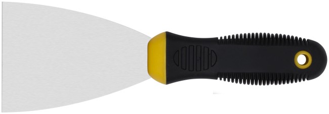 Шпатель, нерж.сталь, черно-желтая прорезин.ручка  3" ( 75 мм)