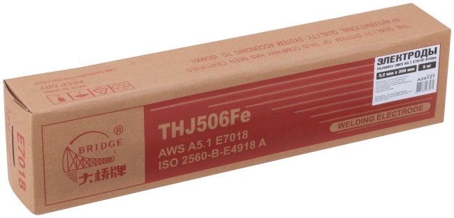 Электроды "Bridge" для углеродистых и низколегированных сталей 3,2 мм х 350 мм (коробка 5,0 кг)